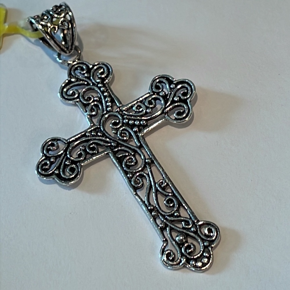 Fancy Cross Artesian Scroll Pendant Sterling Silver 925
